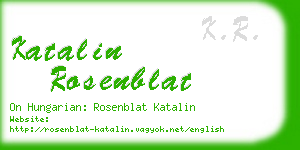 katalin rosenblat business card